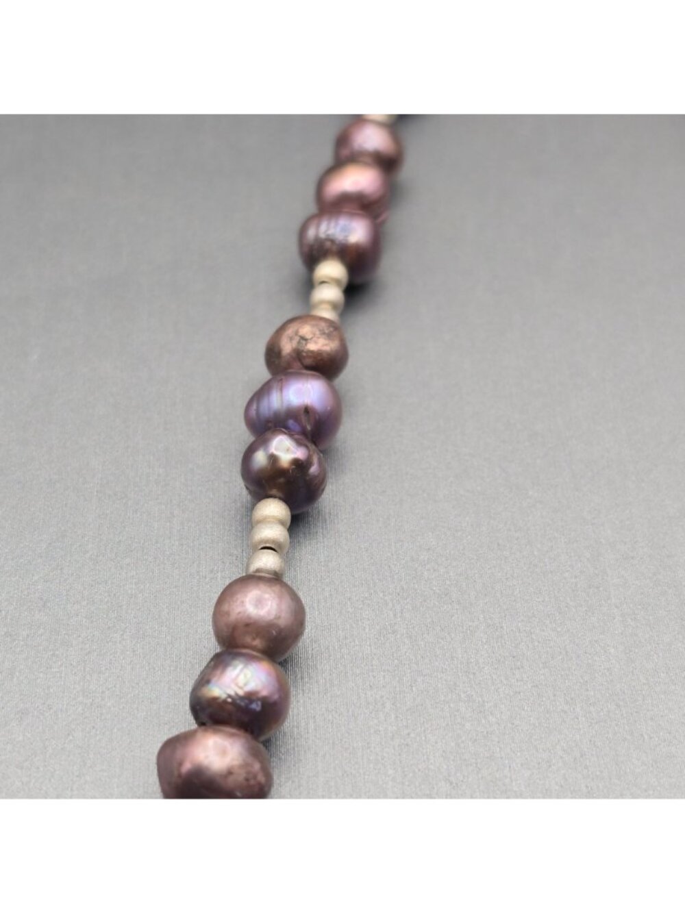 Vintage Sterling Silver Peacock Baroque Pearl Purple Agate Pendant Necklace 16" - Picture 7 of 15